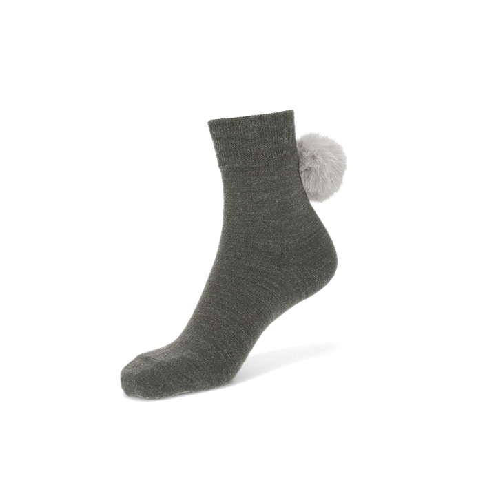 Bunny Tail Pom  Quarter Socks