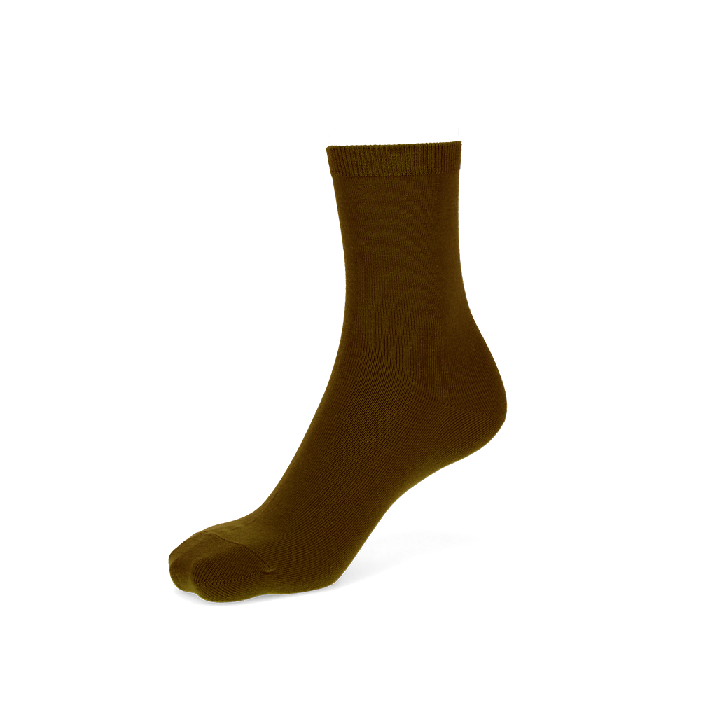 Standard Cotton Crew Socks - Brown (WOMEN)