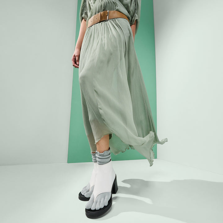 Loose-Fit Cotton Toe Crew Socks - LightGreen (WOMEN)