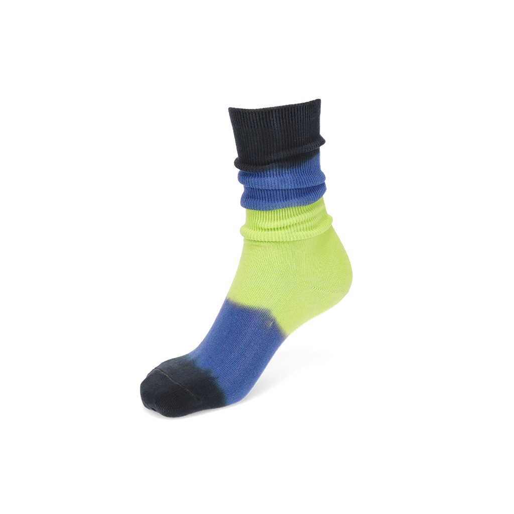 Tricolor Tie-Dye Cotton  Crew Socks