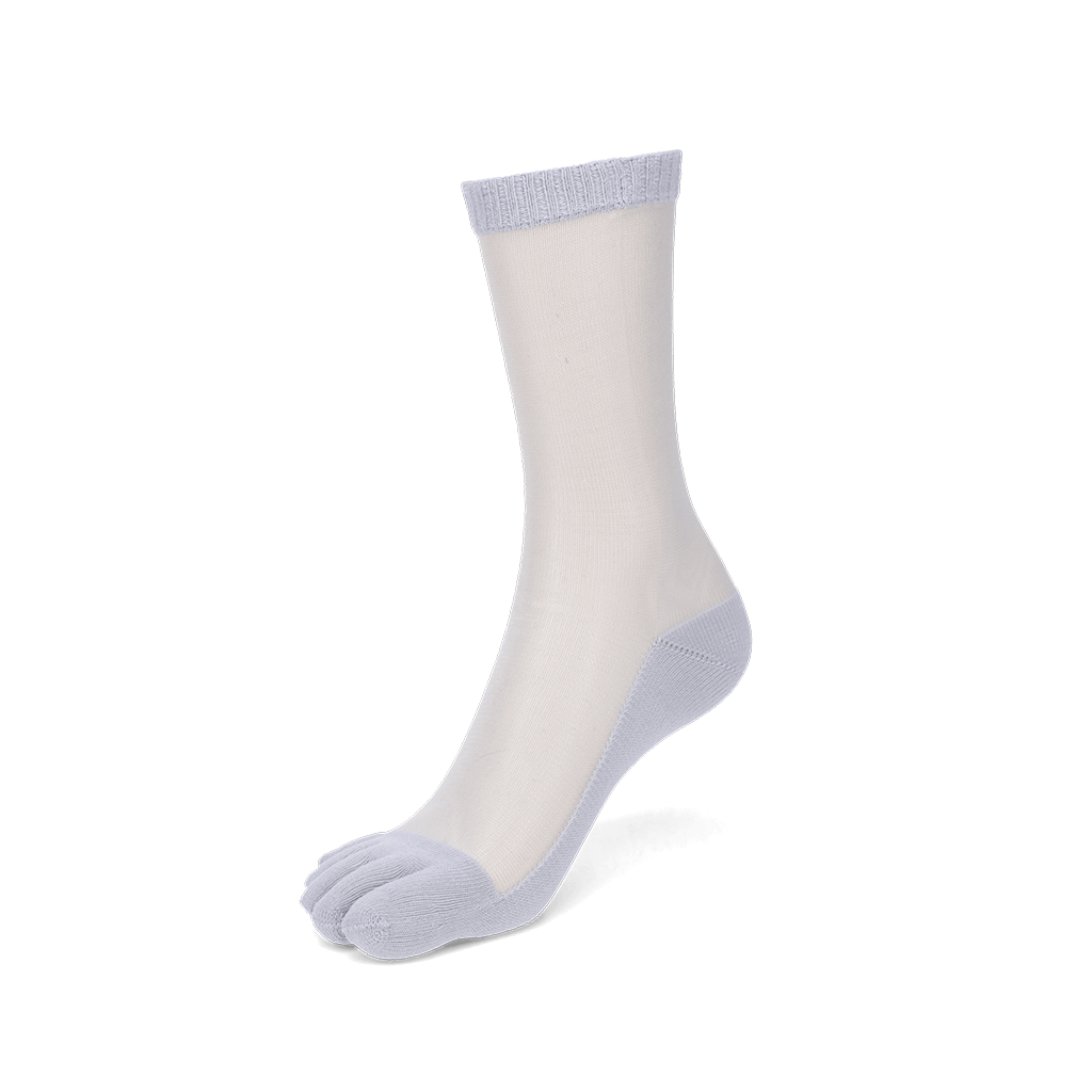 Two-Tone Toe Crew Socks - Grey (WOMEN)