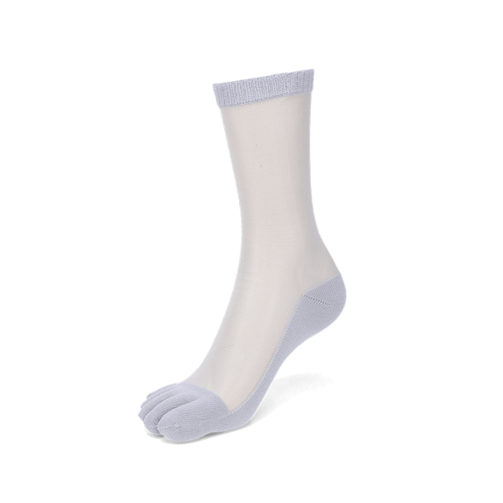 Two-Tone Toe Crew Socks - Grey (WOMEN)