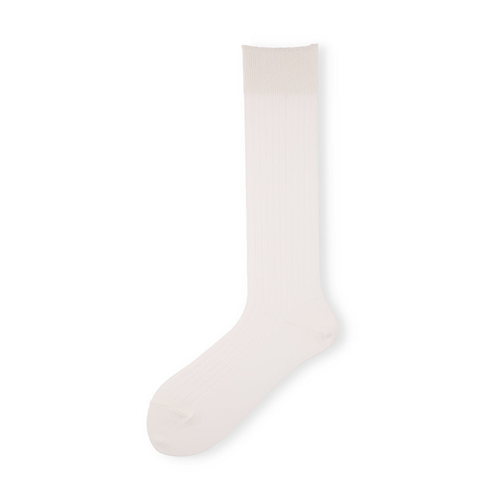 Sheer Cotton Crew Socks - White (WOMEN)