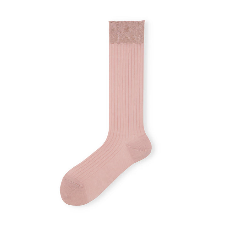 Sheer Cotton Crew Socks - Pink (WOMEN)