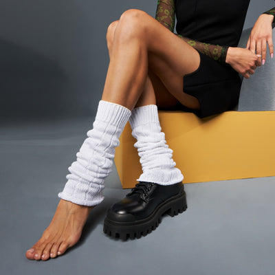 Wide-Ribbed Cotton  Leg Warmers