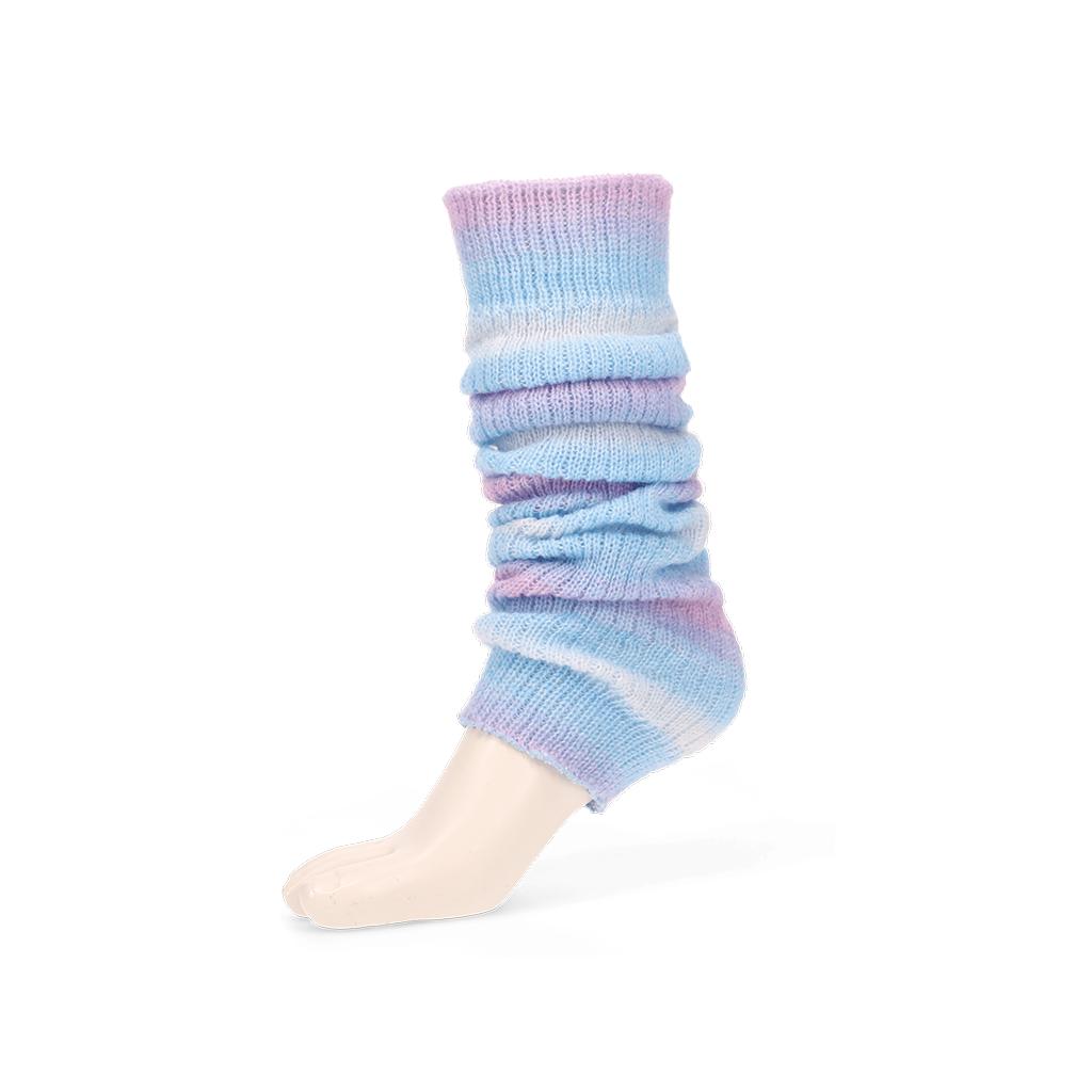 Fuzzy Ombre Stripe Leg Warmers - LightBlue (WOMEN)