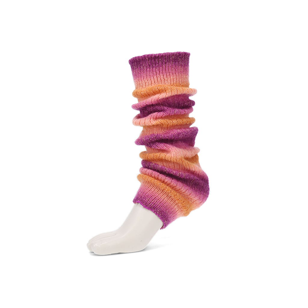 Fuzzy Ombre Stripe Leg Warmers - Raspberry (WOMEN)