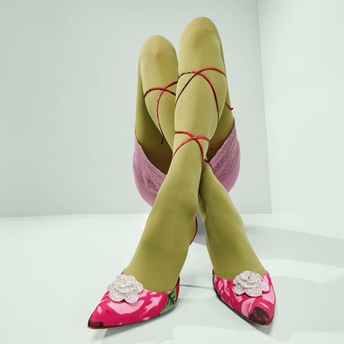 60-denier Premium Tights - YellowGreen