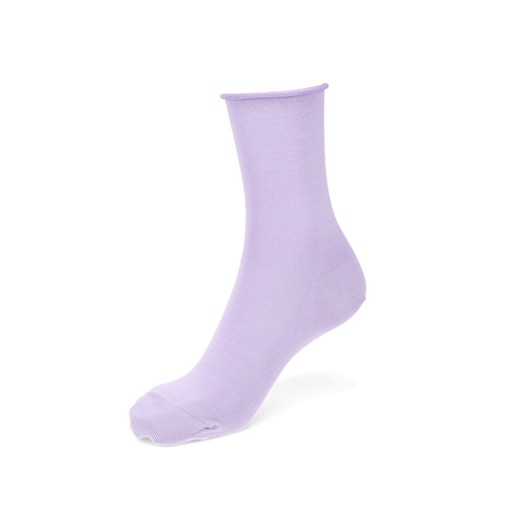 Premium Silky Cotton Plain Crew Socks - Lavender (WOMEN)