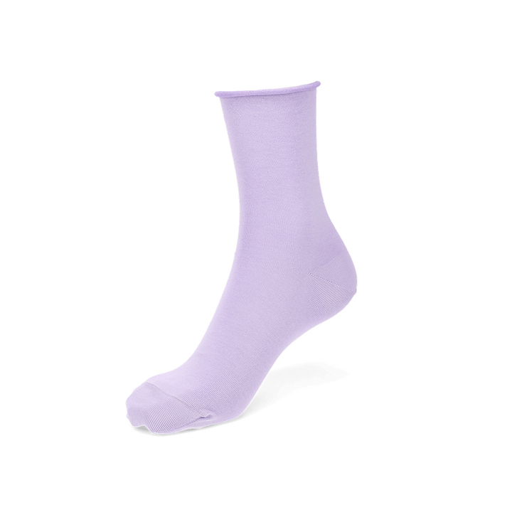 Premium Silky Cotton Plain Crew Socks - Lavender (WOMEN)