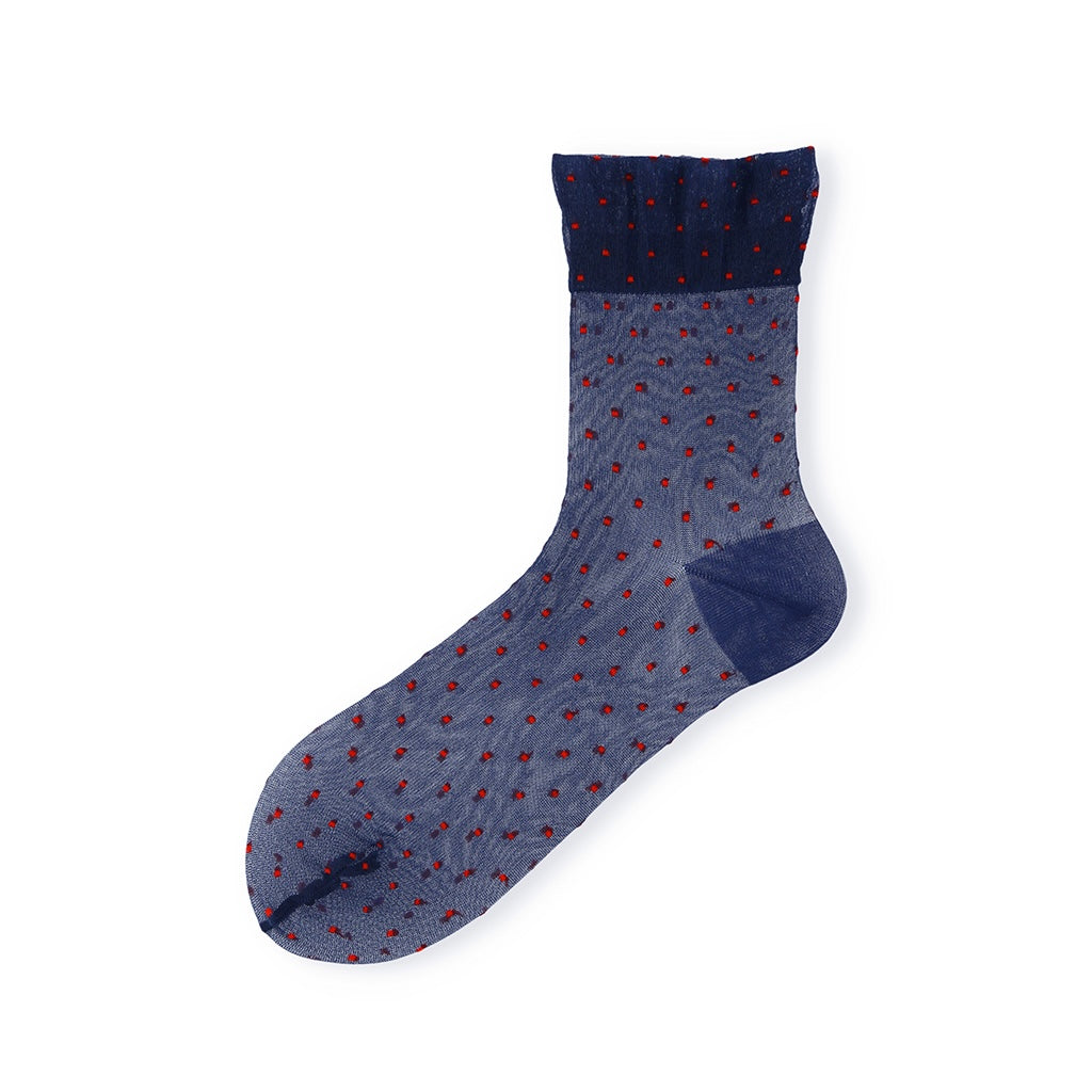 Pin Dot  Short Crew Socks