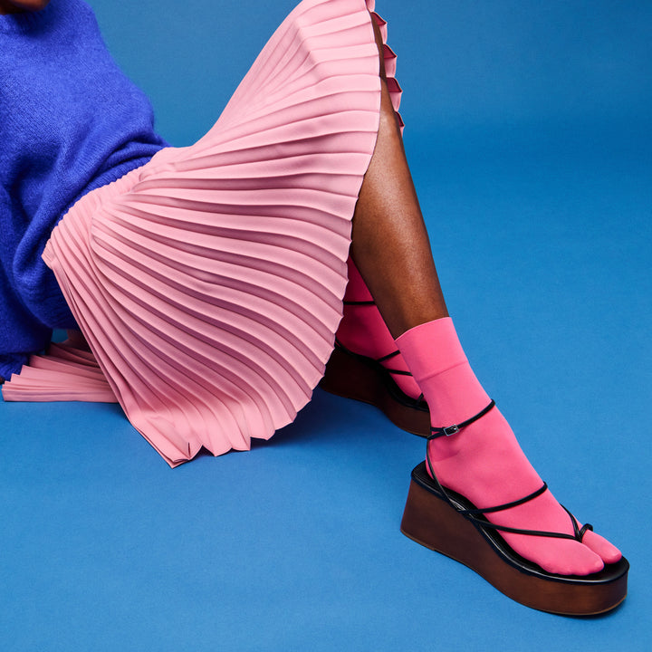 Smooth-Fit Tabi Quarter Socks - Pink