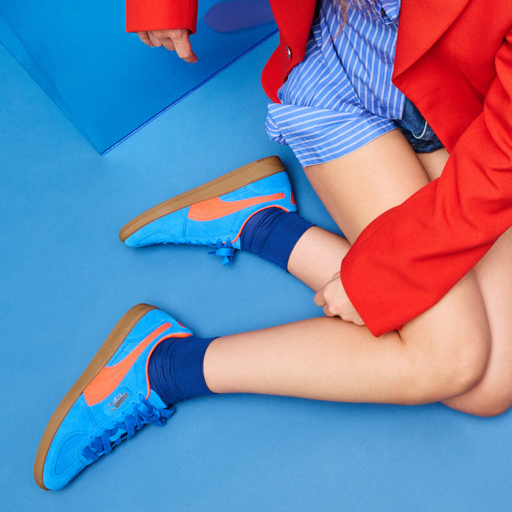 Premium Silk Short Crew Socks - Blue