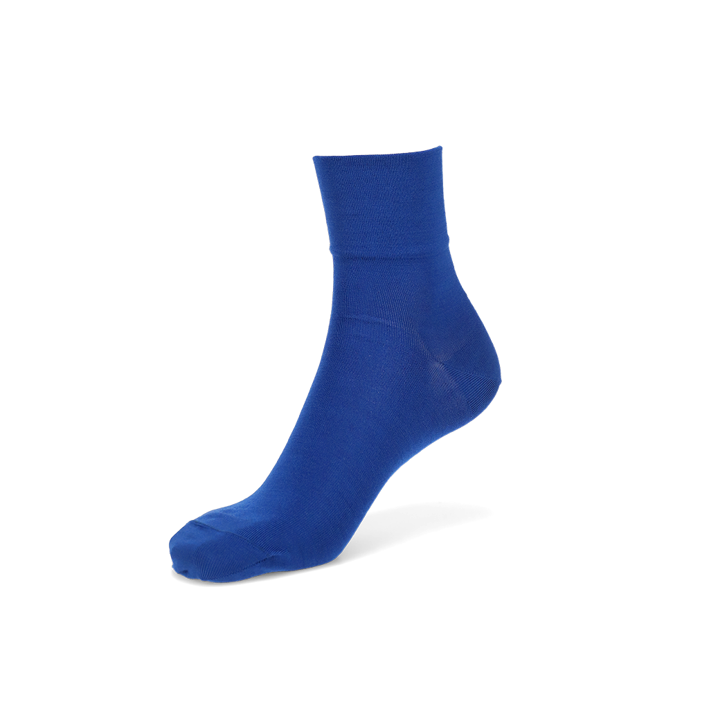 Premium Silk Short Crew Socks - Blue