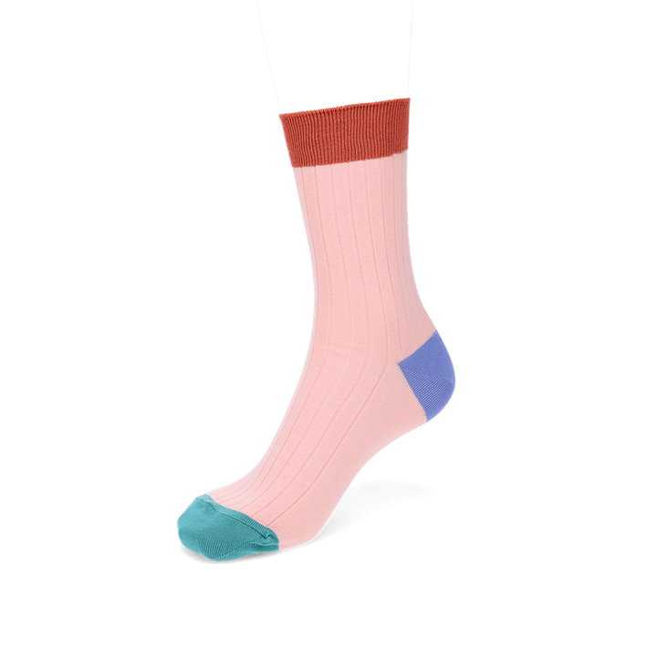 Quattro Colored Cotton Crew Socks - Pink