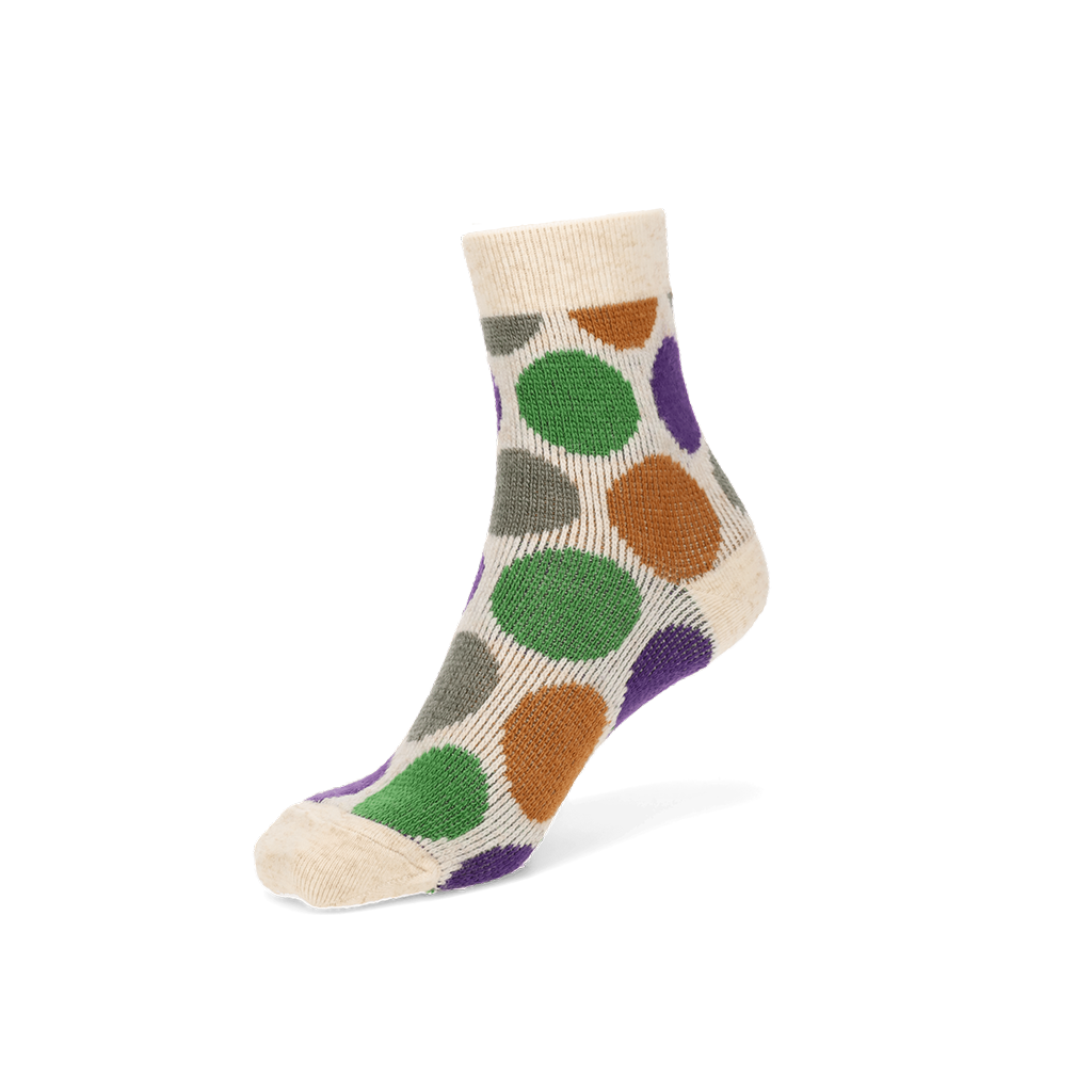 Jacquard Dot Quarter Socks - Ivory