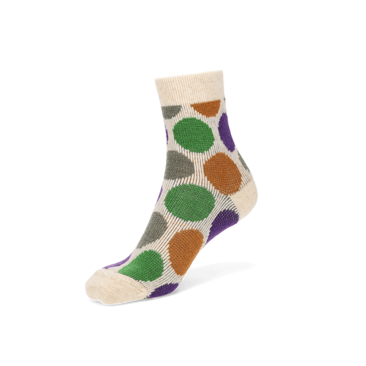 Jacquard Dot Quarter Socks - Ivory