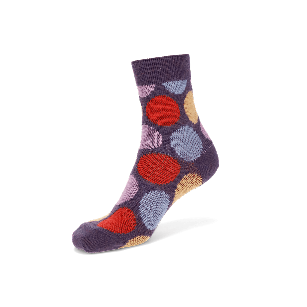 Jacquard Dot Quarter Socks - VintagePurple