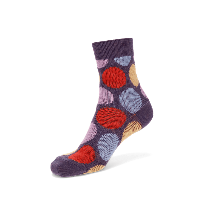 Jacquard Dot Quarter Socks - VintagePurple
