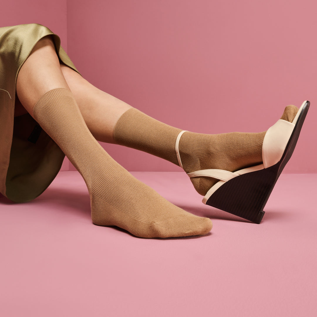 Premium Finest Merino Crew Socks - LightBrown