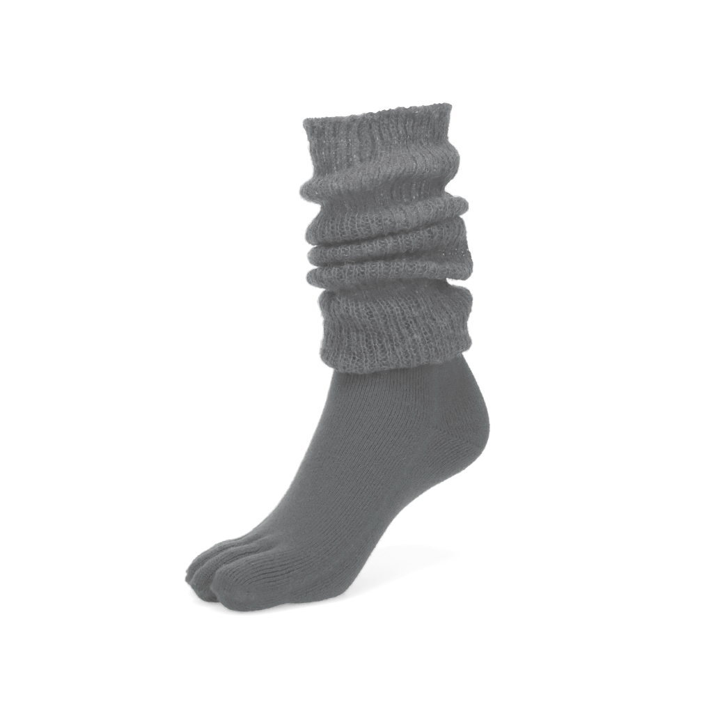 Merino Leg Warmer Toe Socks - Grey