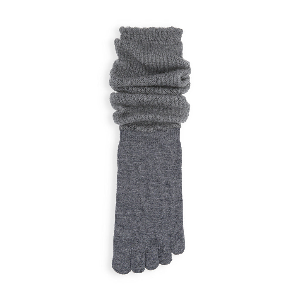 Merino Leg Warmer Toe Socks - Grey