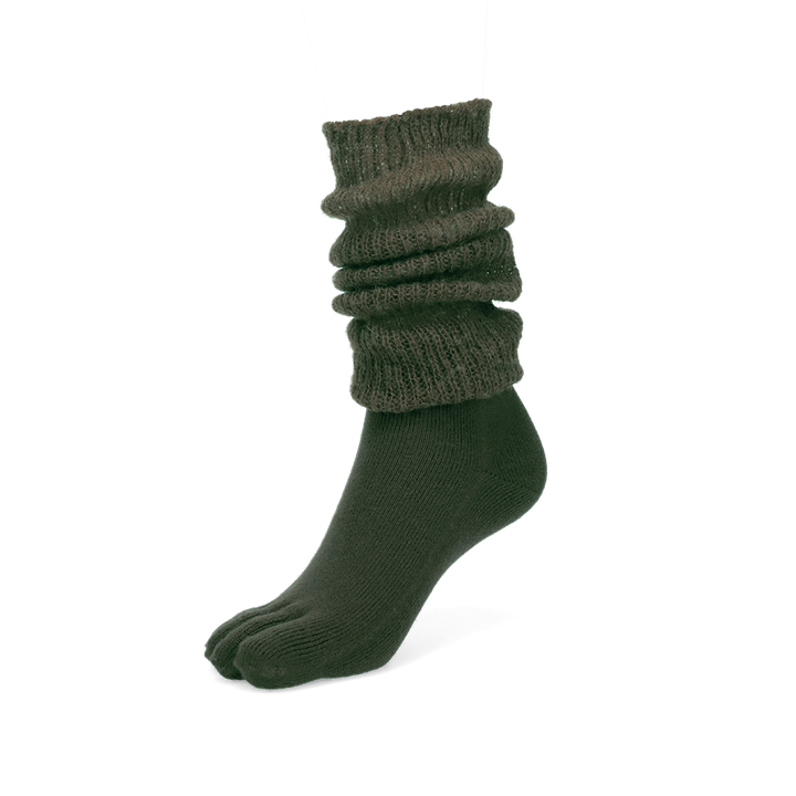 Merino Leg Warmer Toe Socks - DarkGreen