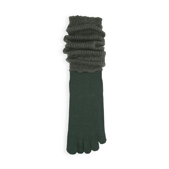 Merino Leg Warmer Toe Socks - DarkGreen