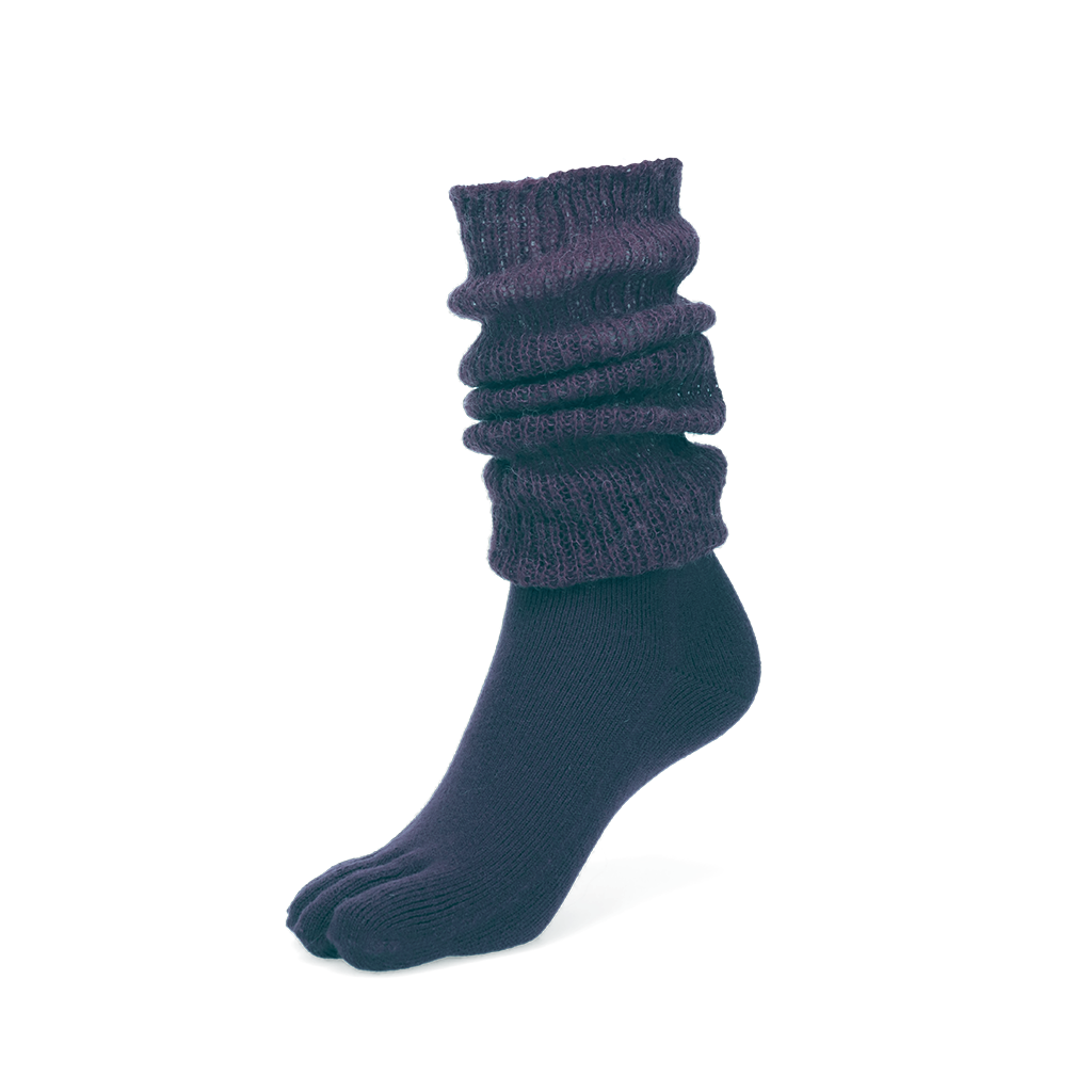Merino Leg Warmer Toe Socks - Navy