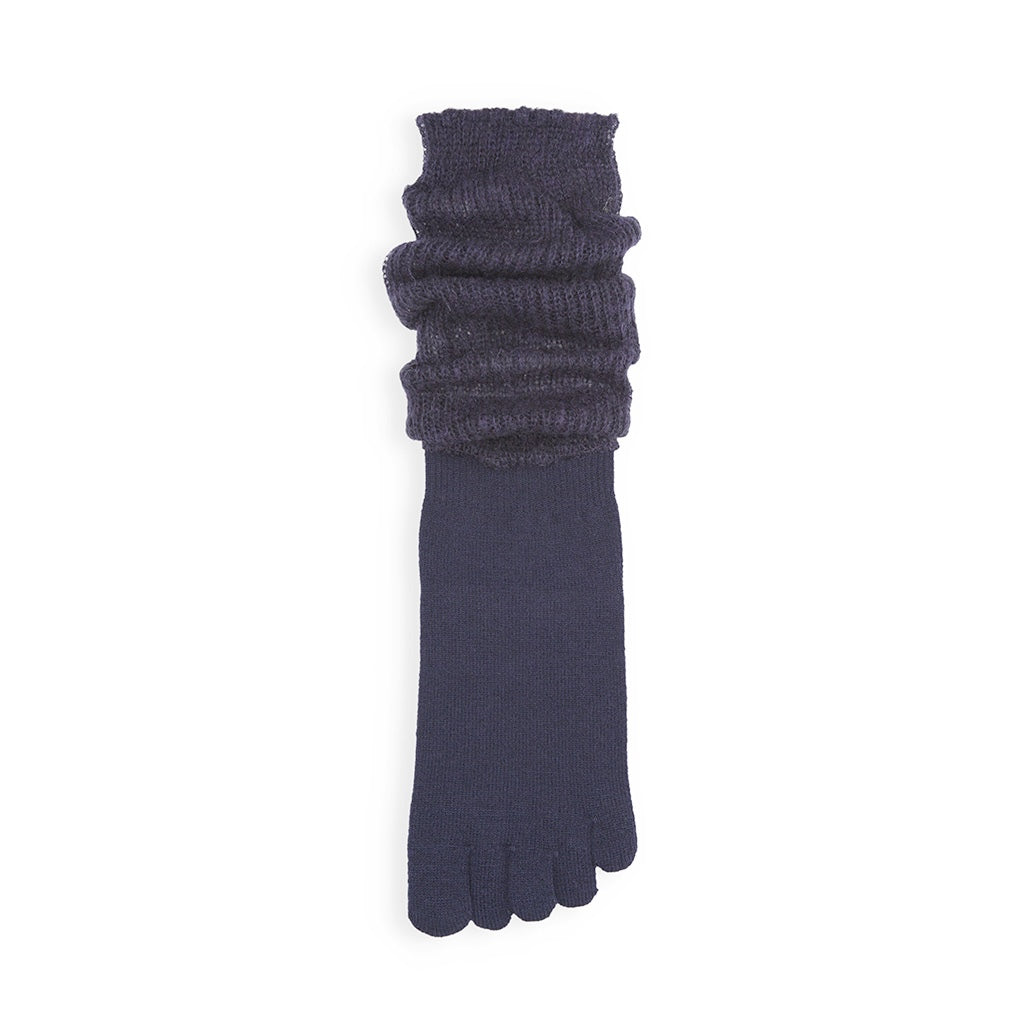 Merino Leg Warmer Toe Socks - Navy