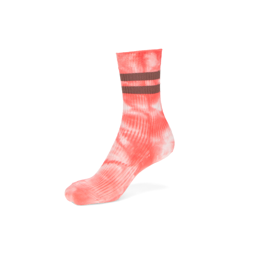 Striped Tie-Dye Cotton  Crew Socks