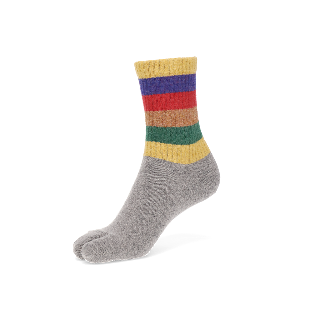 Striped Extra Fine Merino Tabi  Crew Socks