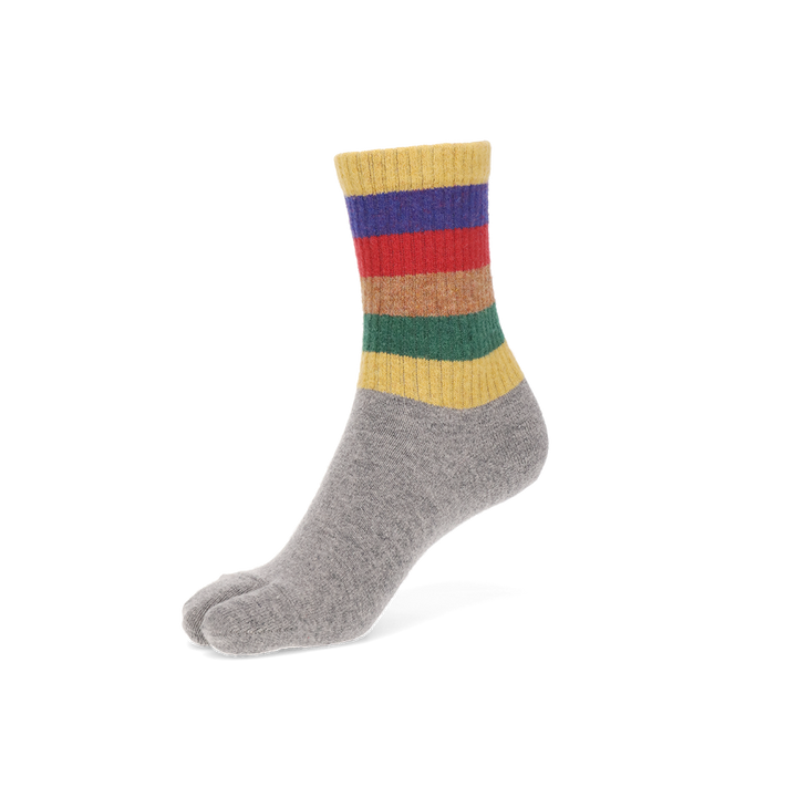 Striped Extra Fine Merino Tabi  Crew Socks