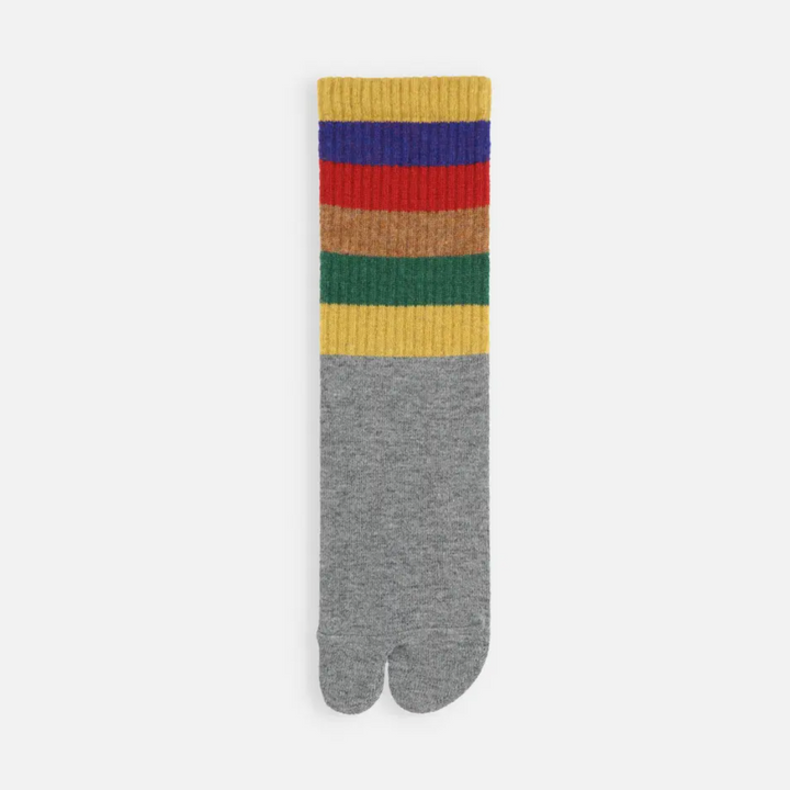 Striped Extra Fine Merino Tabi  Crew Socks