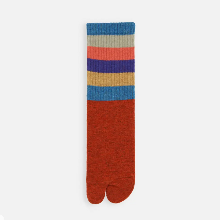 Striped Extra Fine Merino Tabi  Crew Socks