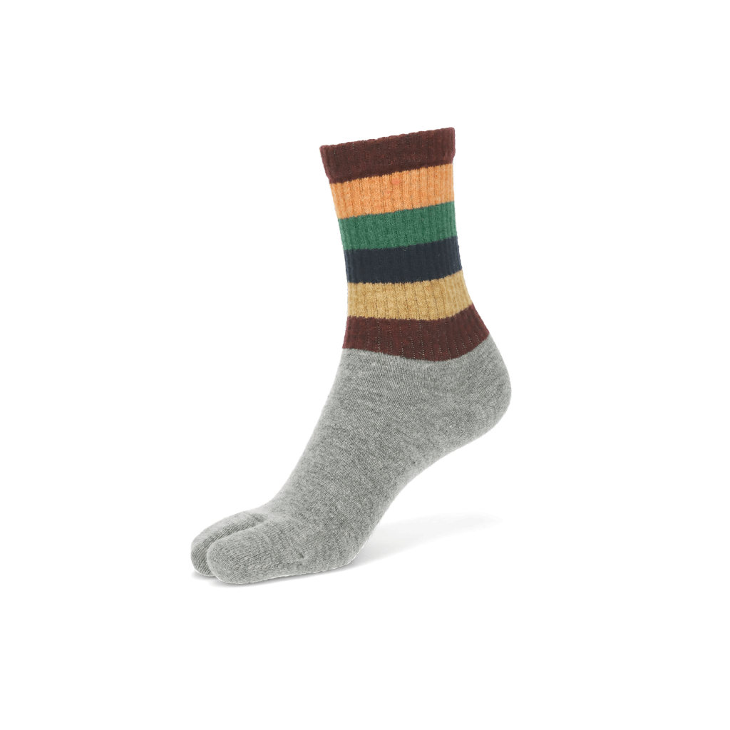 Striped Extra Fine Merino Tabi  Crew Socks