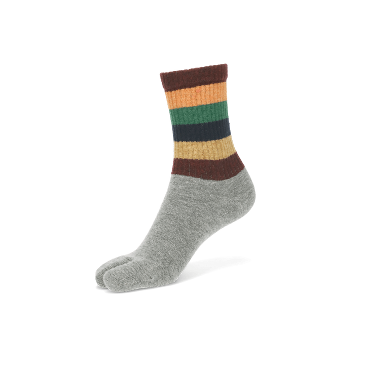 Striped Extra Fine Merino Tabi  Crew Socks
