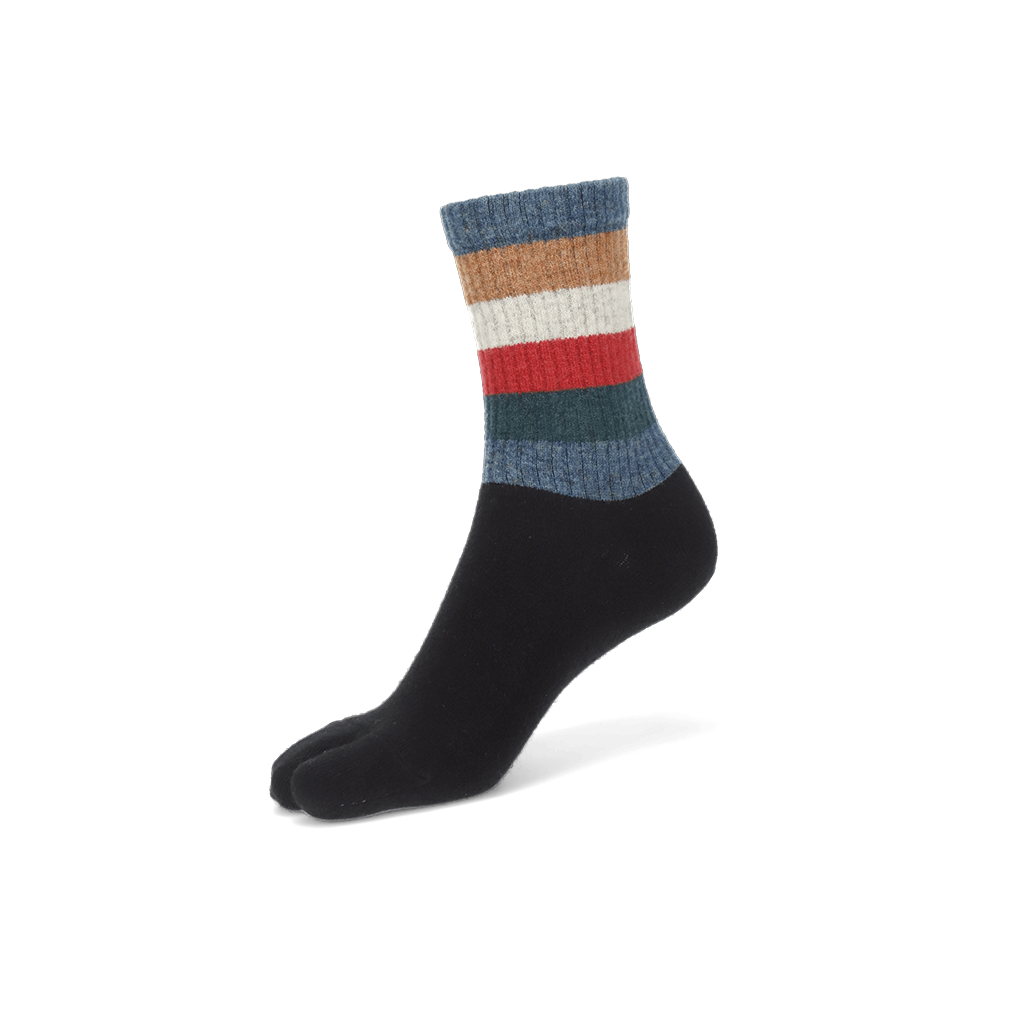 Striped Extra Fine Merino Tabi  Crew Socks
