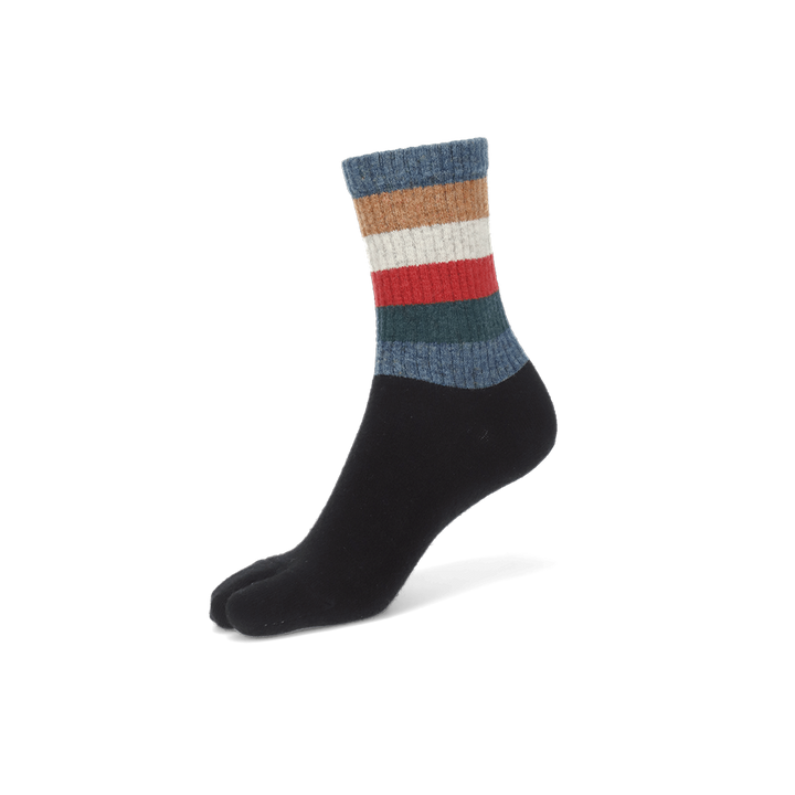 Striped Extra Fine Merino Tabi  Crew Socks