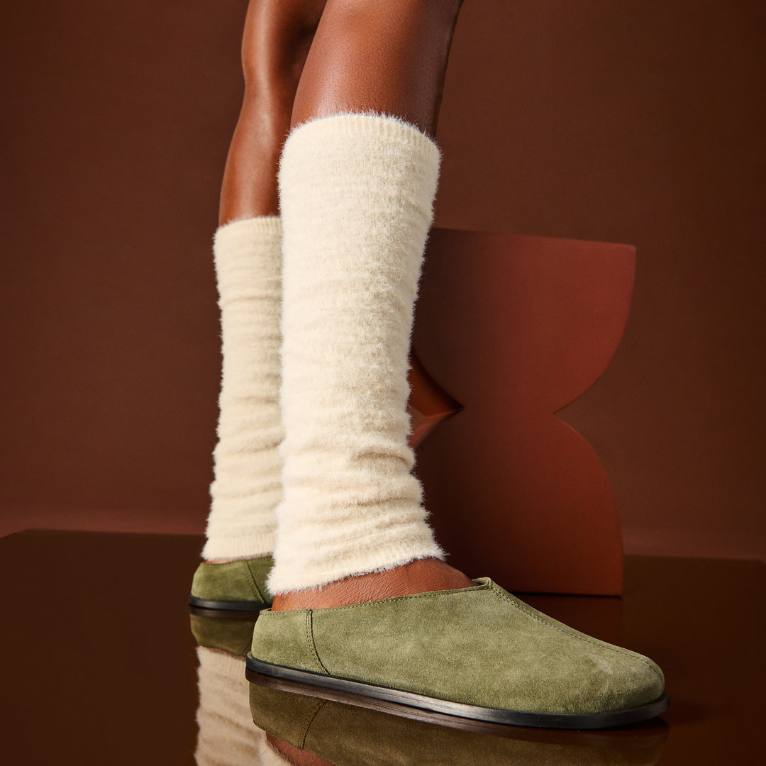 Cloud-Soft Mink-Touch Leg Warmers - Ivory (WOMEN)