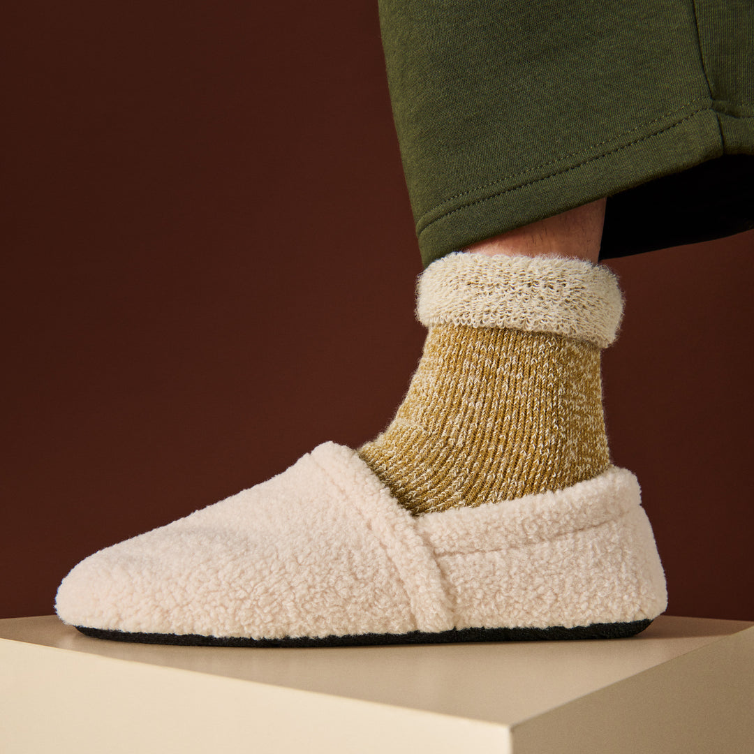 Extremely Warm Alpaca-Merino Lounge Socks - YellowBrown