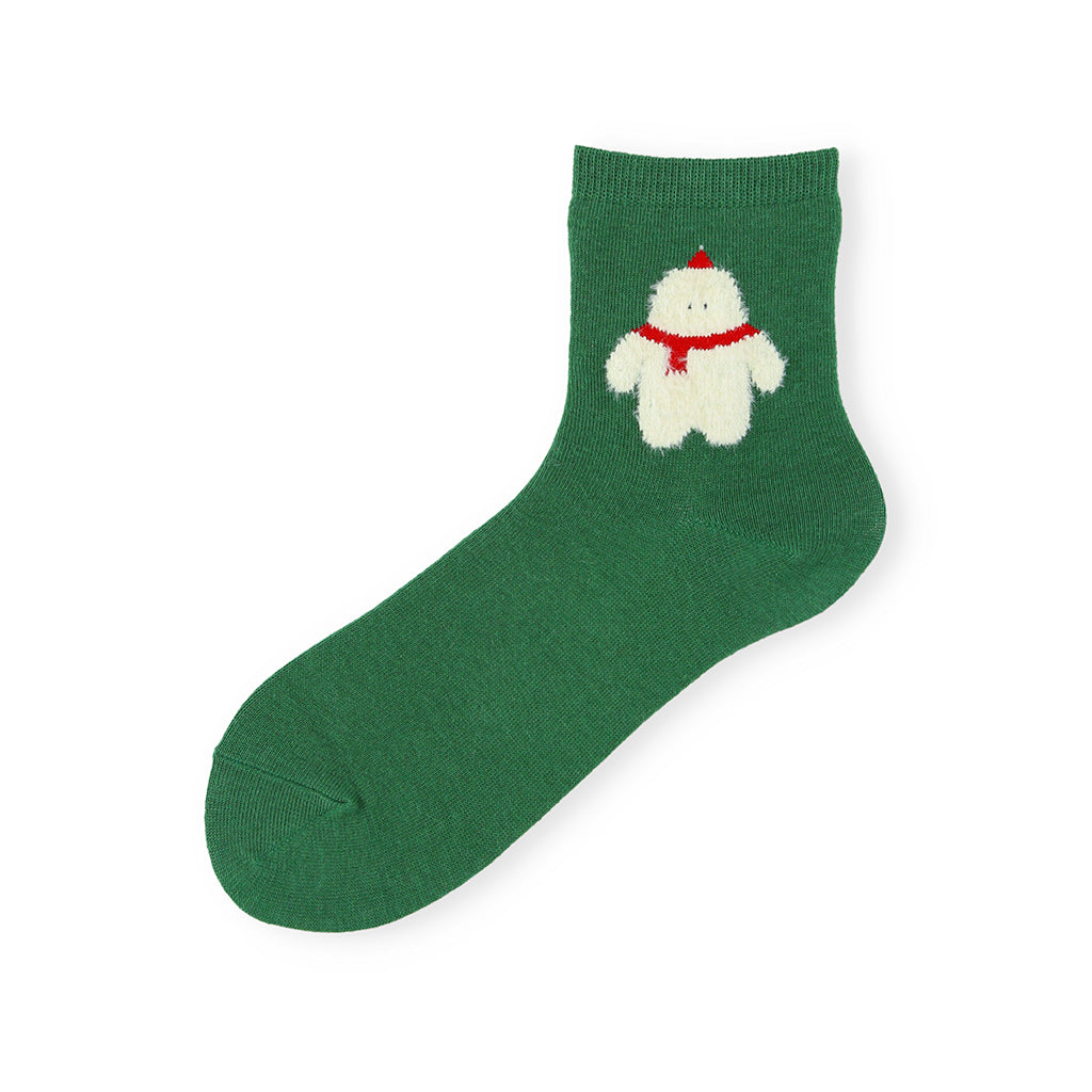 Fluffy Animal Socks - Green