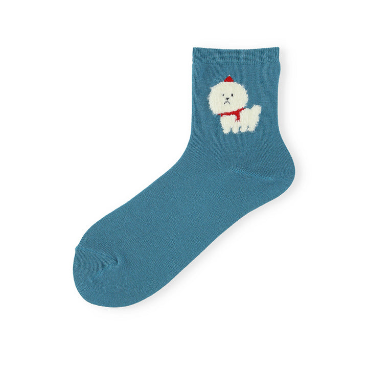 Fluffy Animal Socks - VintageBlue