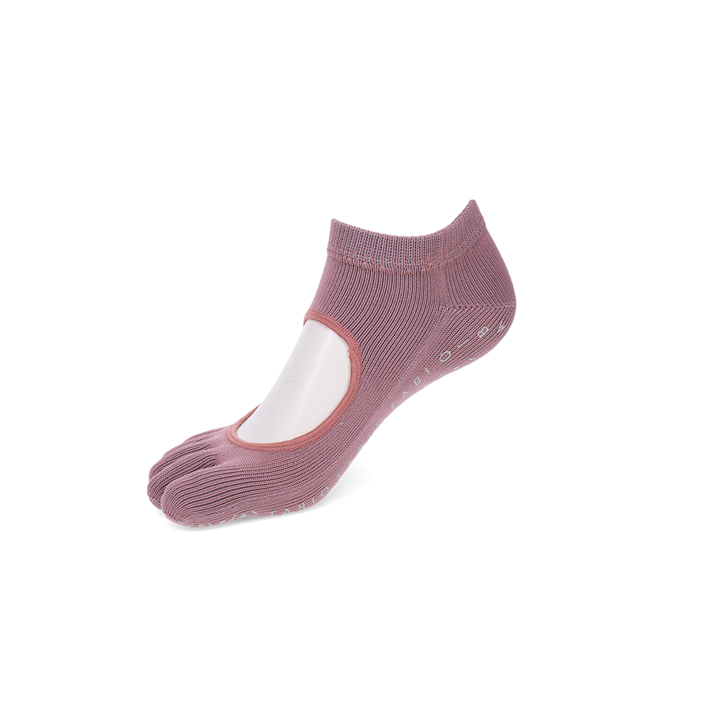 Dry-Touch Wellness Open-Instep Toe Ankle Socks - DullPink (WOMEN)
