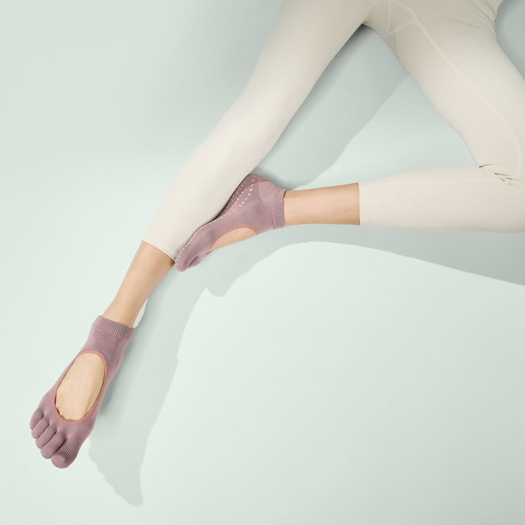 Dry-Touch Wellness Open-Instep Toe Ankle Socks - DullPink (WOMEN)