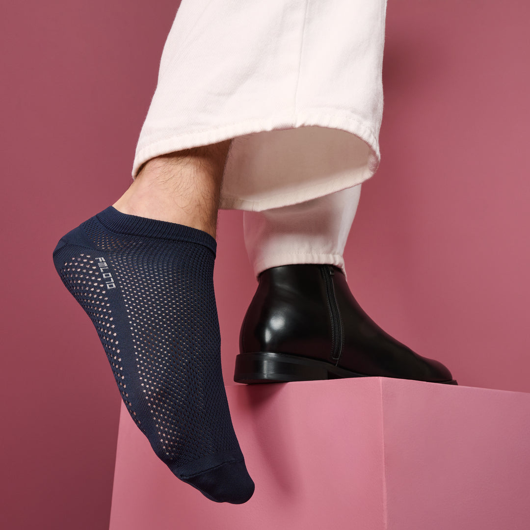 Full-Mesh Sneaker Socks - Navy (MEN)