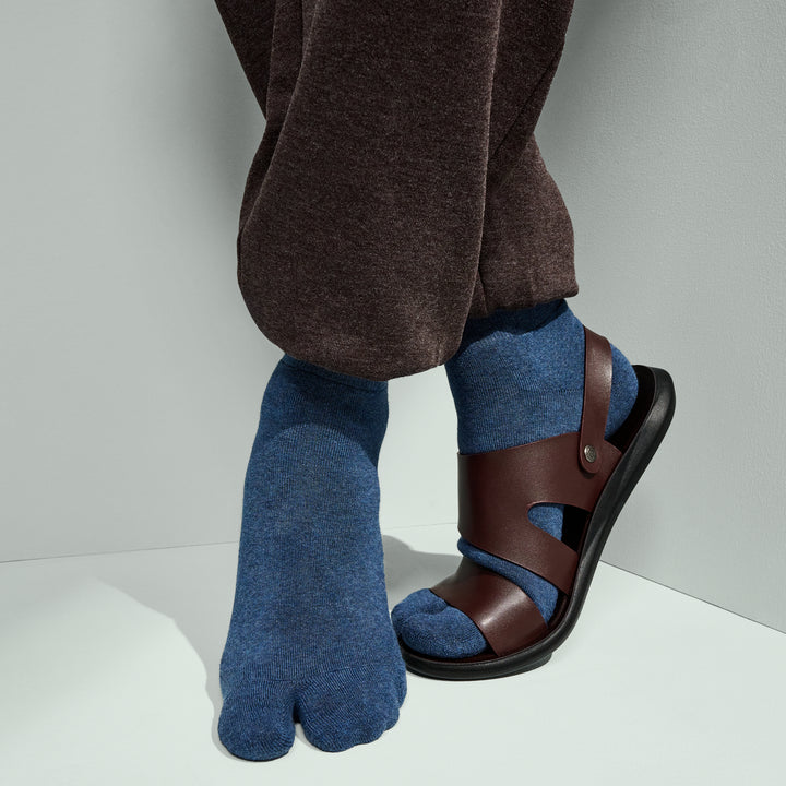 Cotton Pile Tabi Sneaker Socks - VintageBlue (MEN)