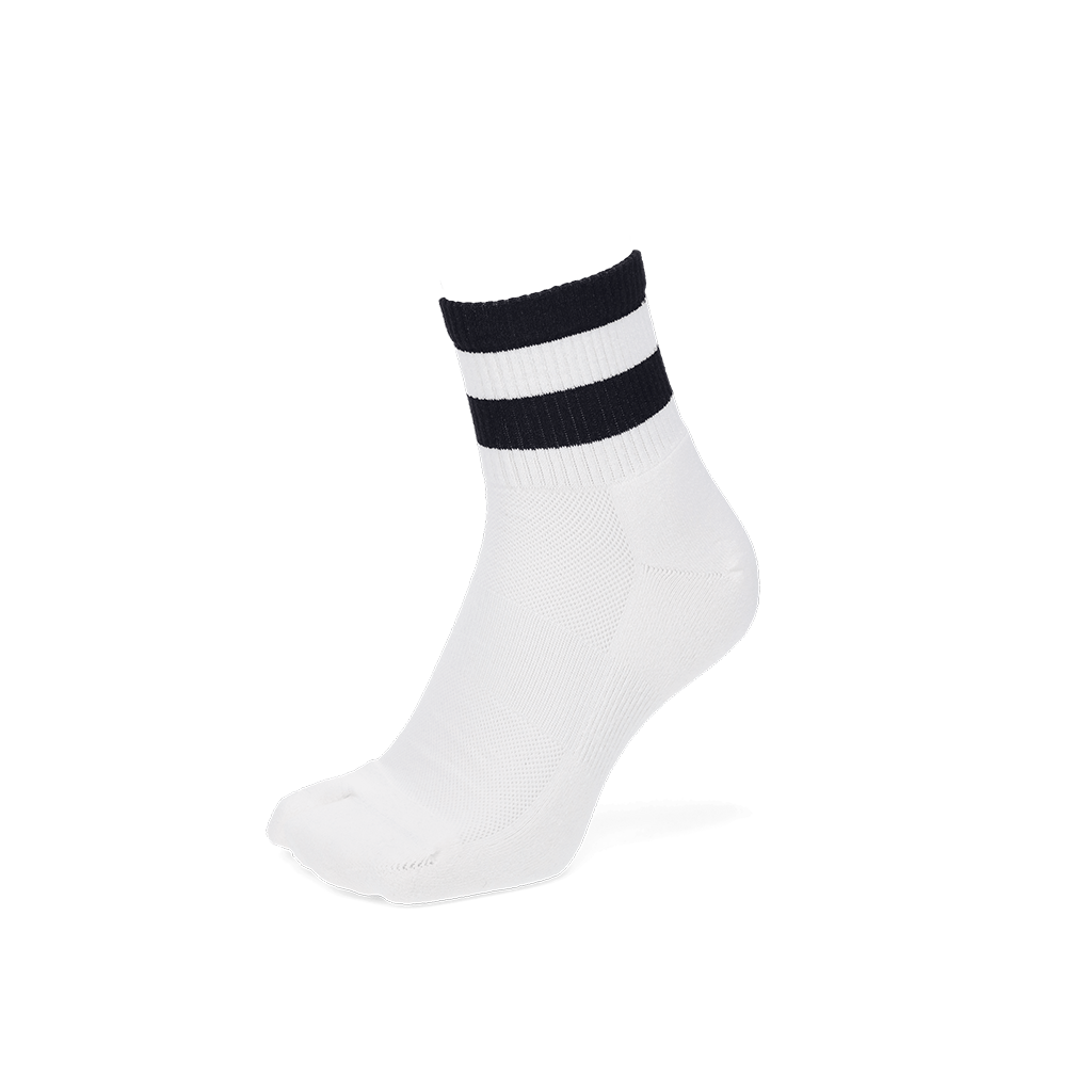 Striped Washi Tabi Quarter Socks - White (MEN)