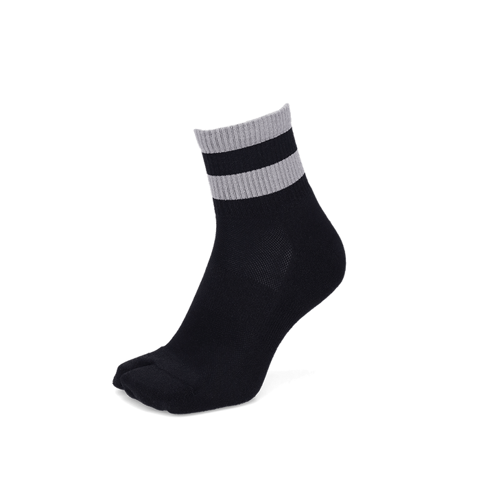 Striped Washi Tabi Quarter Socks - Black (MEN)