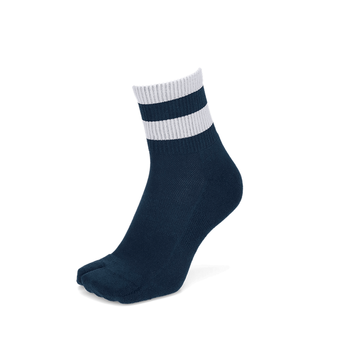 Striped Washi Tabi Quarter Socks - Navy (MEN)